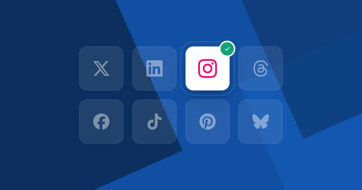 The Instagram tile connected in a grid of social networks