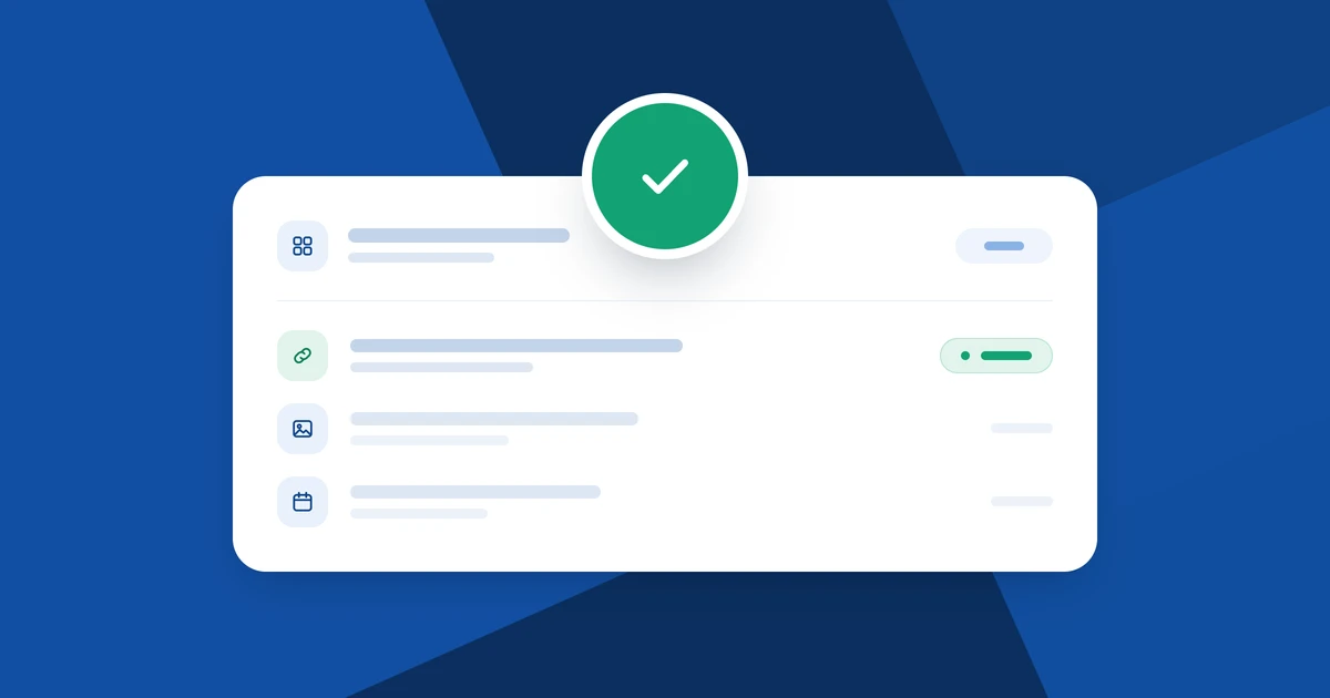 A setup checklist with the first step complete